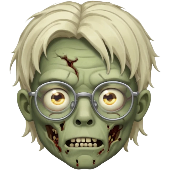 Boy zombie with semi freeform locks and glasses  emoji