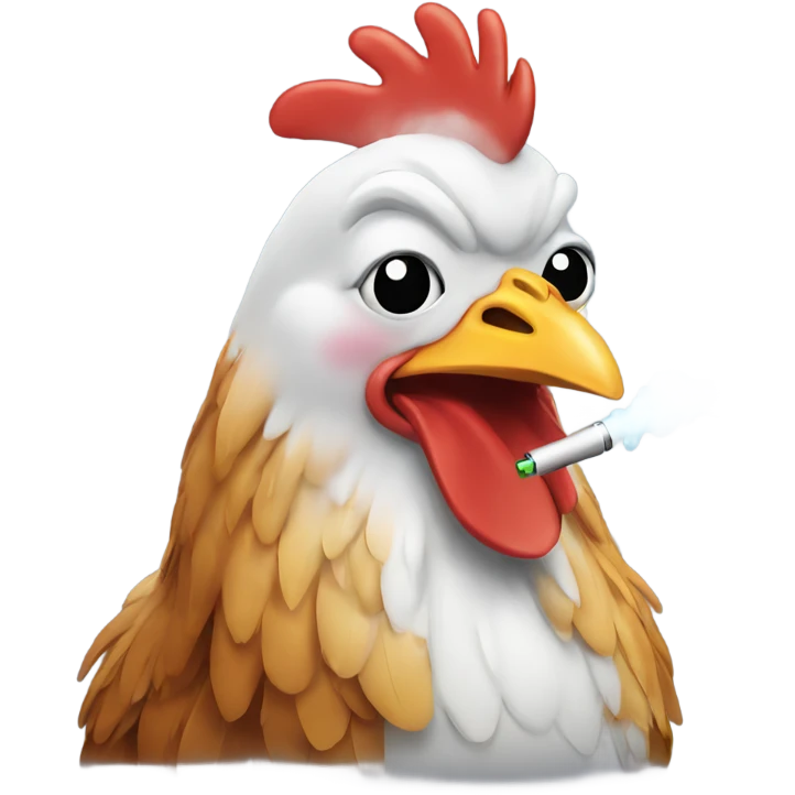 chicken using a vape emoji
