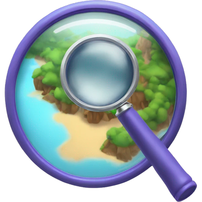 magnifying glass showing magical world emoji