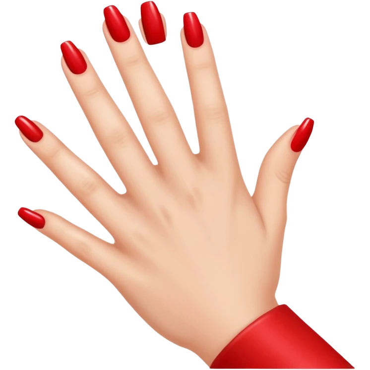 A woman's hand with red nail polish emoji