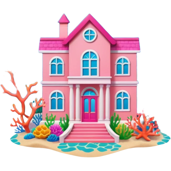 Barbie Dreamhouse under the water emoji