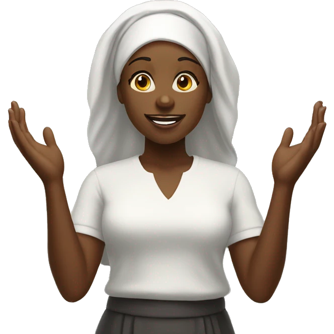 Black female praising God emoji