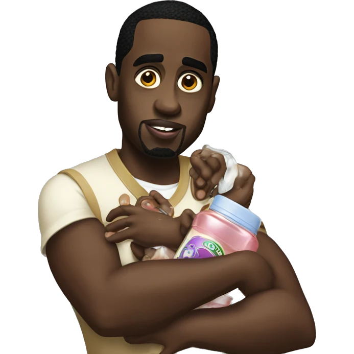 P.diddy holding baby oil emoji