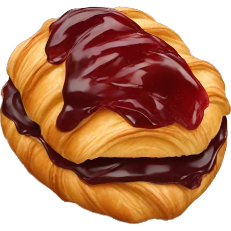 Chocolate croissant with red jam emoji