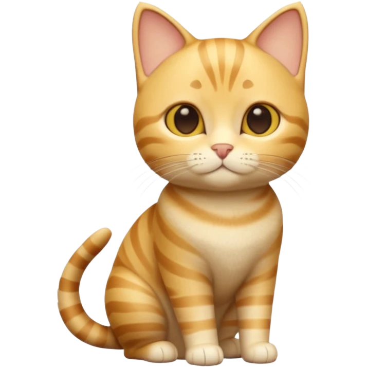 A 3D cartoon golden tabby American Shorthair cat with soft striped fur, warm golden tone, soft shadows, Memoji-style realism. full body or half body. emoji