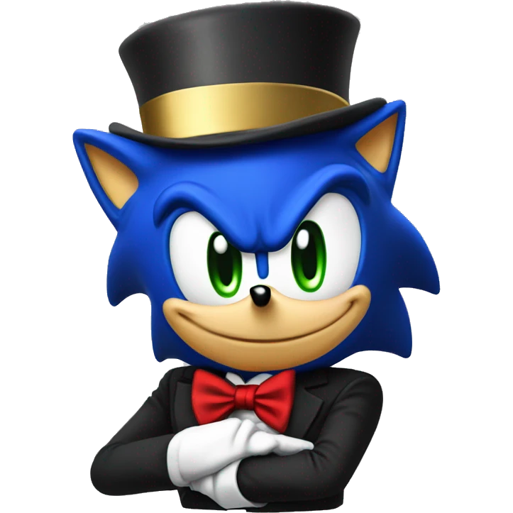 sonic with tophat emoji