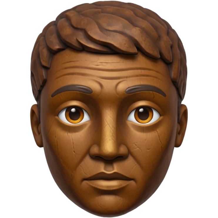 bronze man head statue emoji