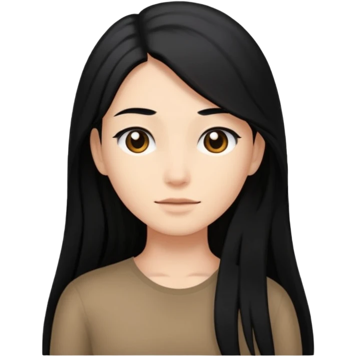  pero cámbiale el pelo largo por uno corto no tan corto que le llegue a los hombros pero con el pelo negro  emoji