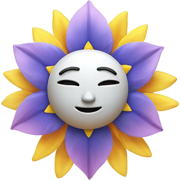 Flower sun moon emoji