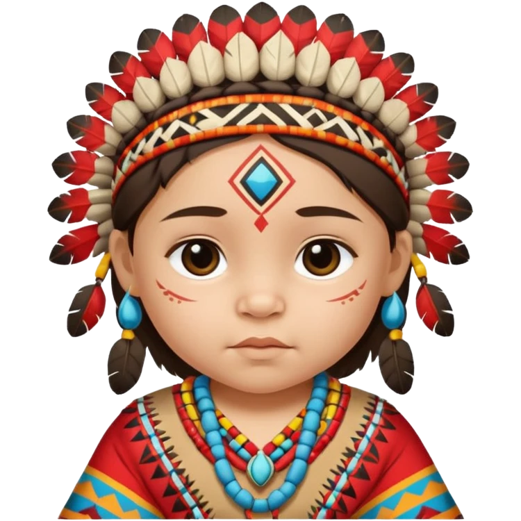 Indiozinho bebê meio branco. com características de índio roupinha de índio rosto também lindo bonitinho  emoji