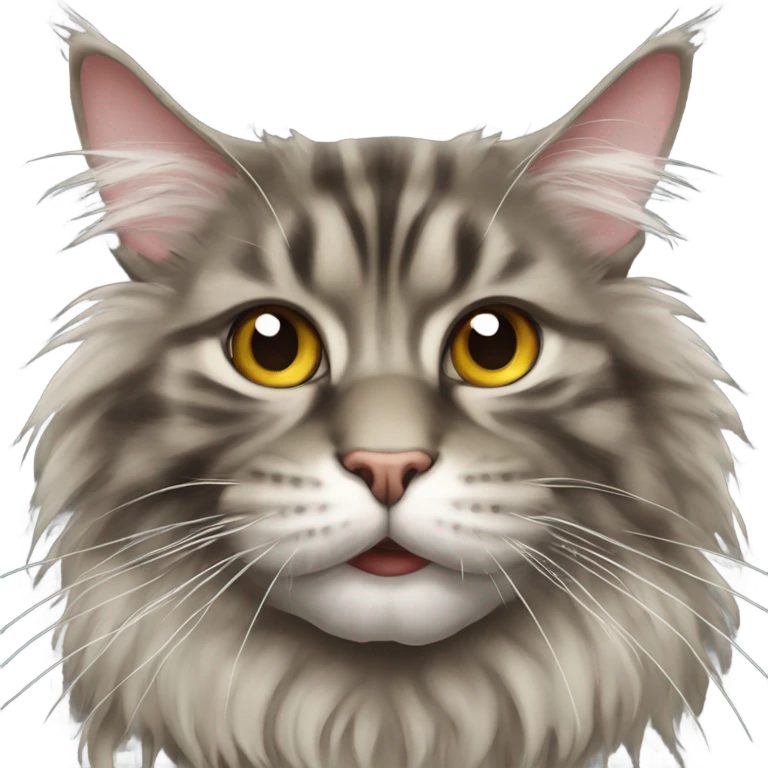 Maine Coon with a stupid mouth and stupid eyes  emoji