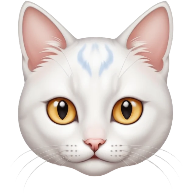 White beautiful elegant slim cute pretty realistic feline with heterochromia emoji