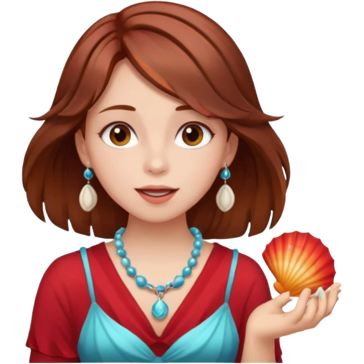 블랙,, 노래 좋아하고, 창의적이고 바다 좋아해 , 여자아이 갈색머리, 빨간머리,  emoji