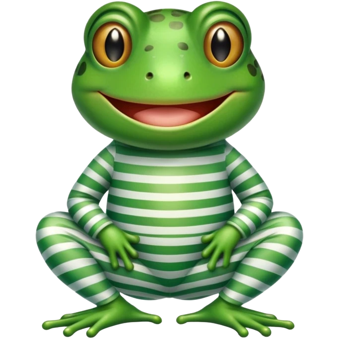 Frog wearing pajamas emoji