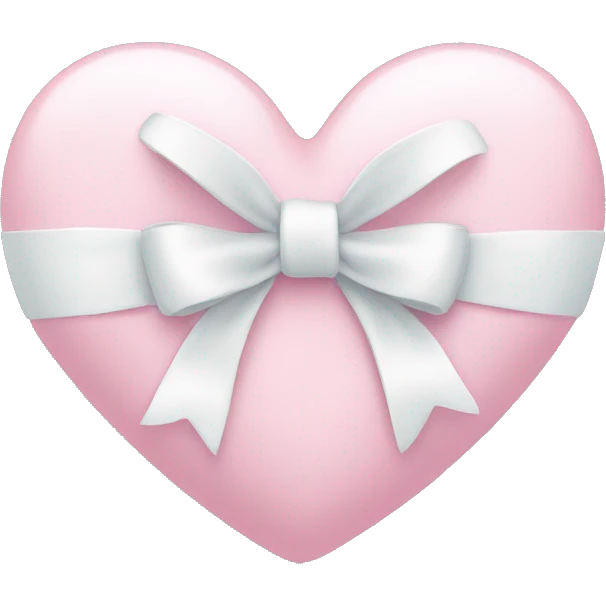 Pastel pink heart with white bow emoji