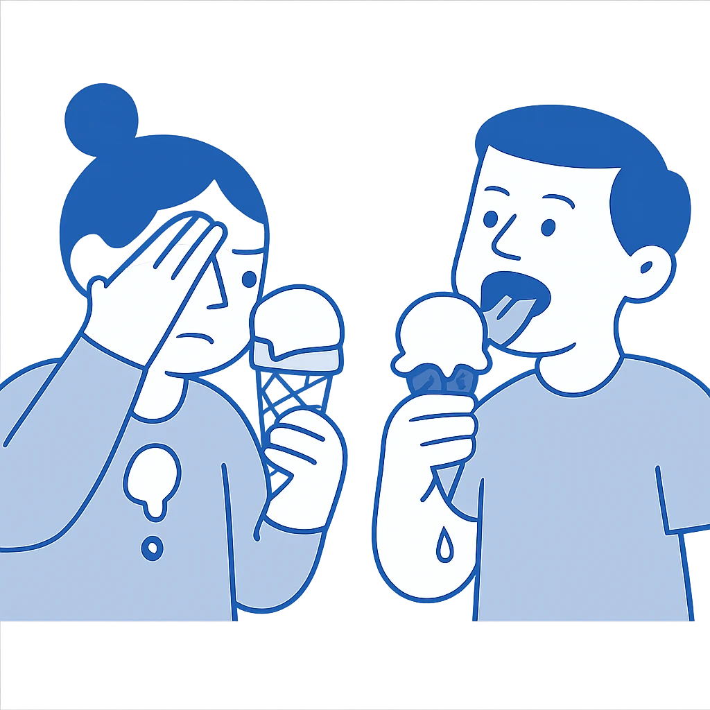 kids eating melting ice cream emoji