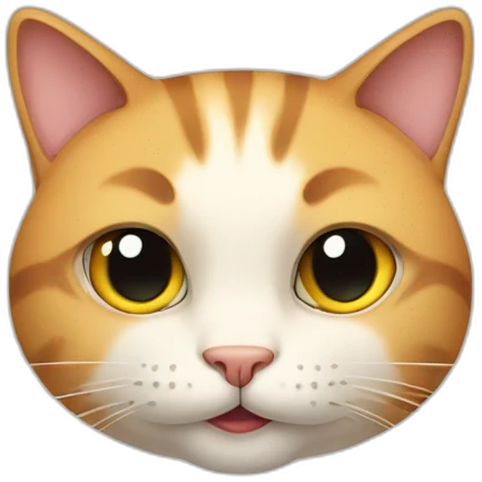 cat with a 3 face emoji
