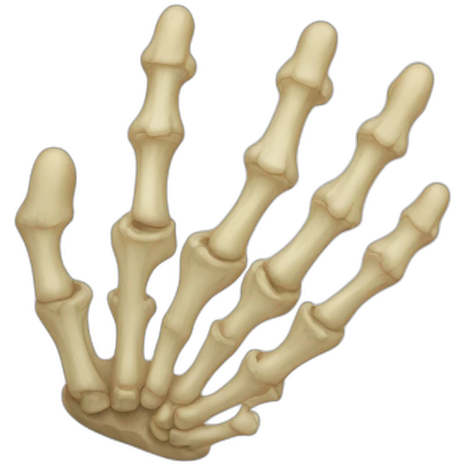 five fingers foot right bones anatomy  emoji