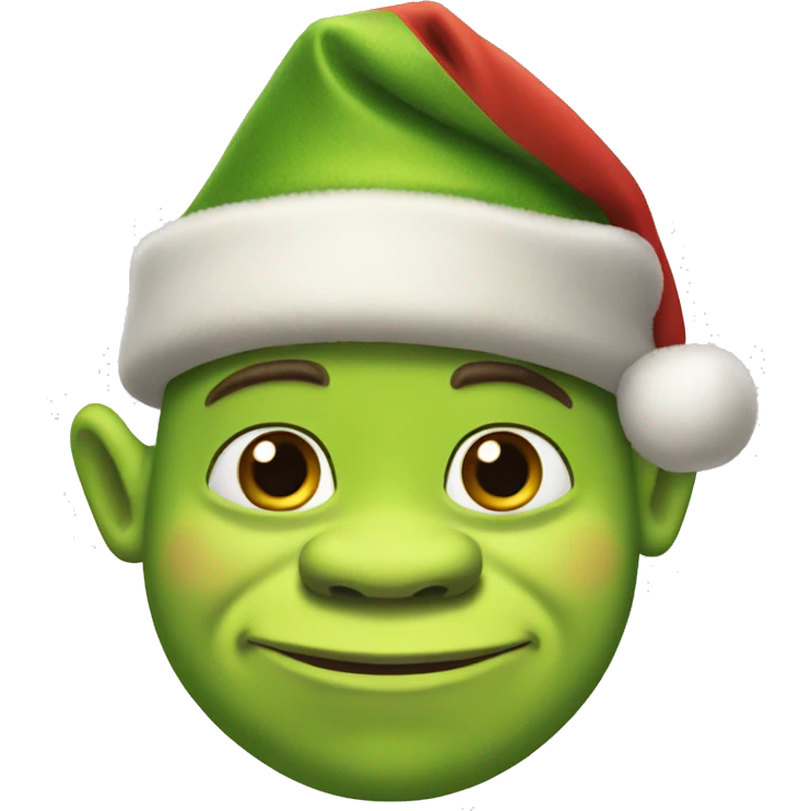 Shrek in Christmas hat emoji