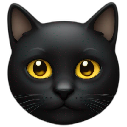 Black cat face gold eyes emoji