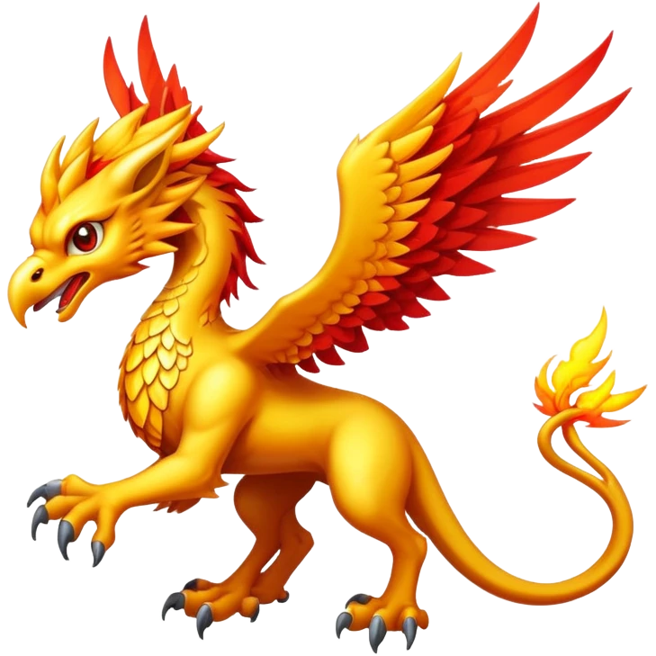 legendary gryphon phenix dragon combination with a legendary beam emoji