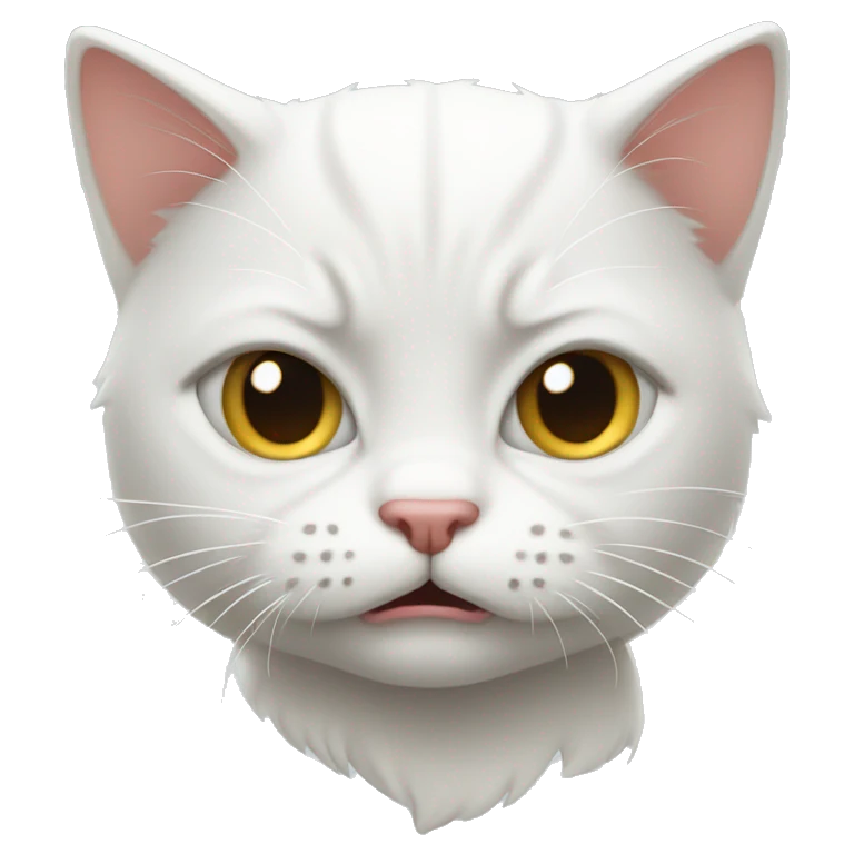 Angry white kitten face emoji