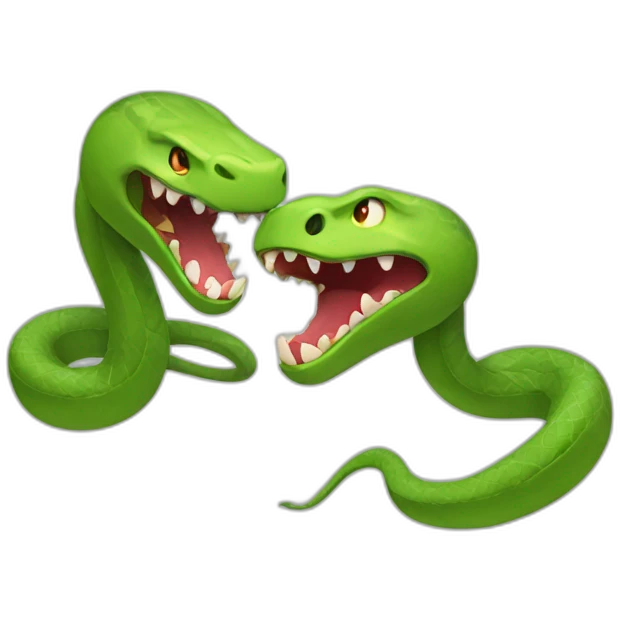 A fight between two snakes emoji