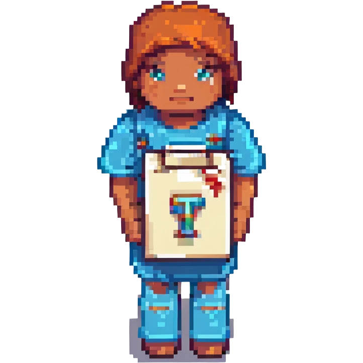 Add a letter or a number in the character's hand, keeping the original Minecraft cartoon style and pose. Do not change anything else. emoji