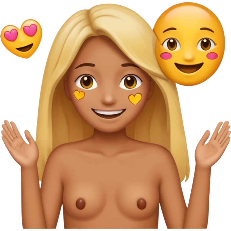 Emoji guy with hands on girl vagina emoji