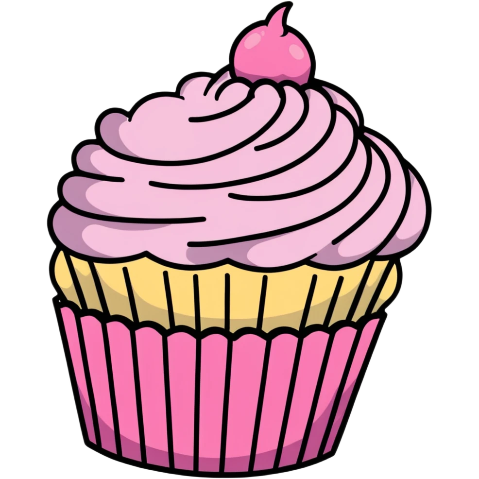 cupcake with pink icing emoji