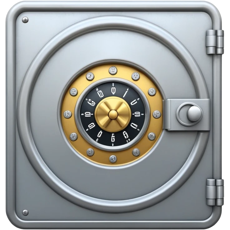 A secure vault door with a central combination dial emoji