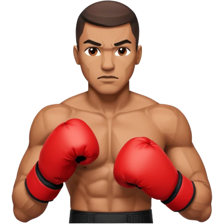 Can you make a man who is a boxer made of completely geometric or cube shaped emoji