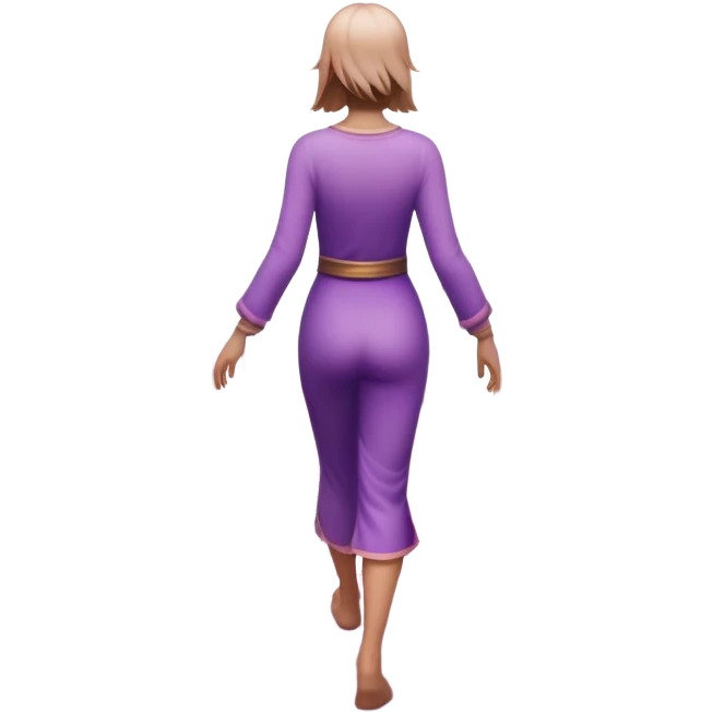 A small figure walks back across a foggy bridge, holding soft pink and purple orbs in each hand—symbolizing compassion and forgiveness. A gentle heart aura trails behind them, showing healing in motion. emoji