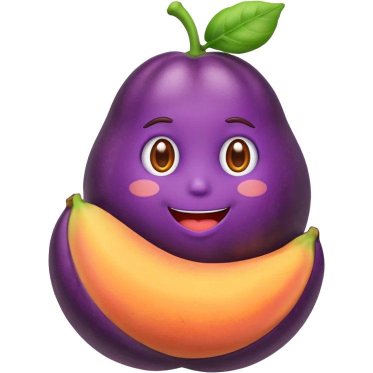 Eggplant riding peach emoji