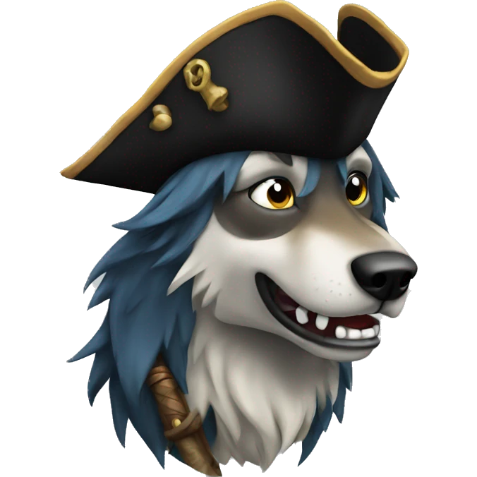 Loup pirate emoji