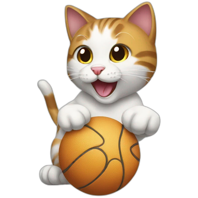 cat playing with boll emoji