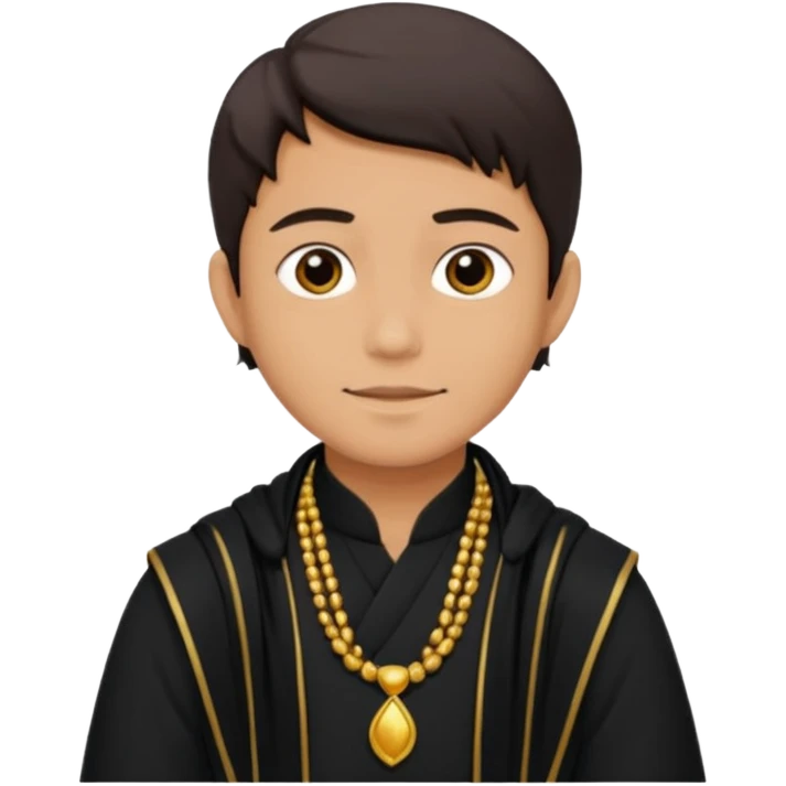 Ken wearing black kurta with shawl emoji