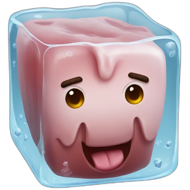 ice cube made of beef emoji