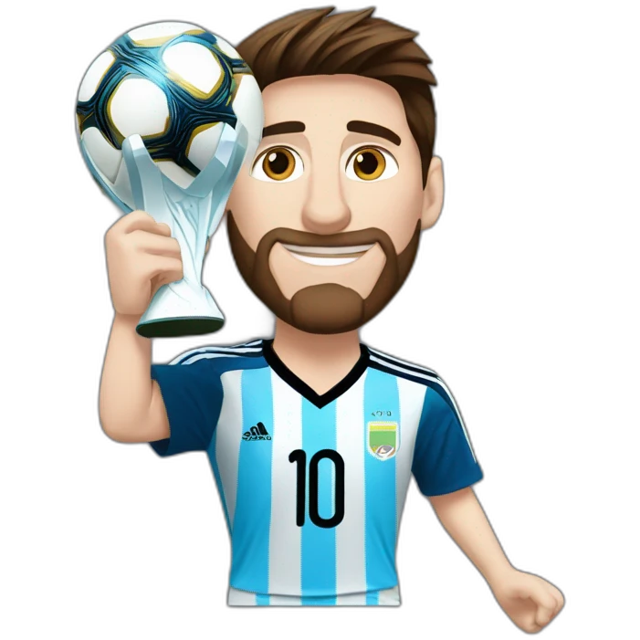 LIONEL MESSI WITH THE WORLD CUP emoji