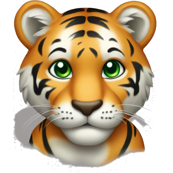 cute tiger that’s green emoji