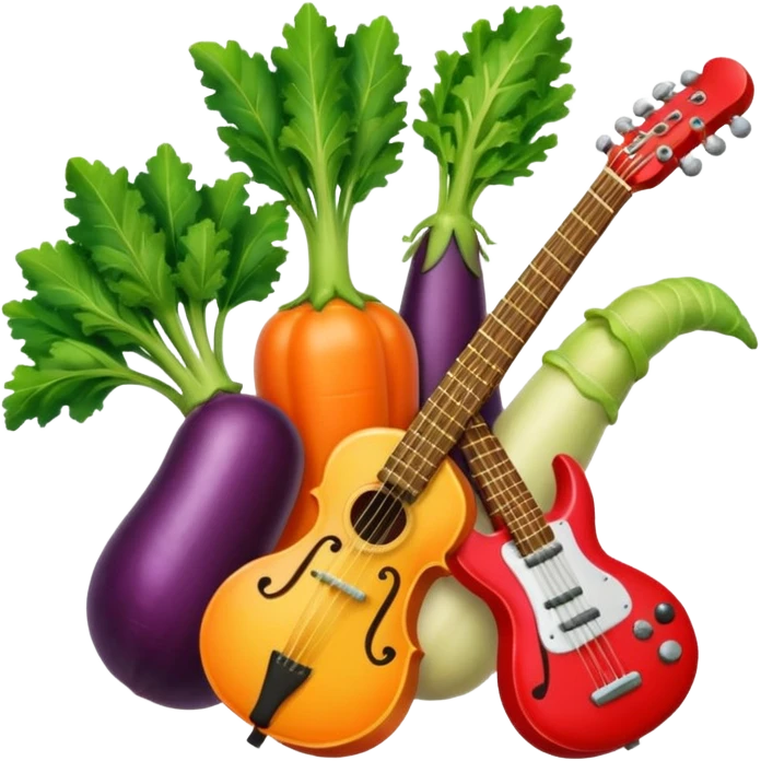 Vegetables playing a tune emoji