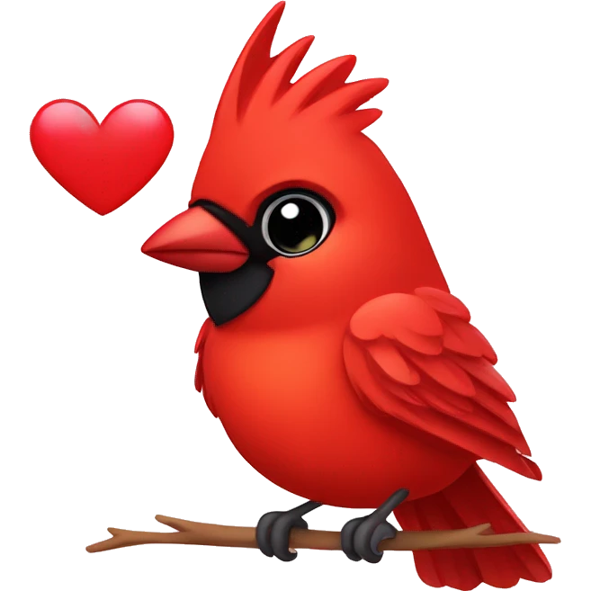 Cardinal bird in love emoji