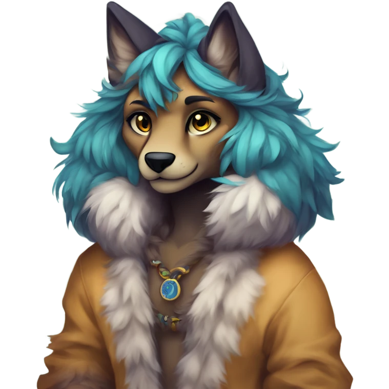 Anthro Colorful Fionbri Furry by Falvie-Griffsnuff-Kamirah-LiLaiRa, full body emoji