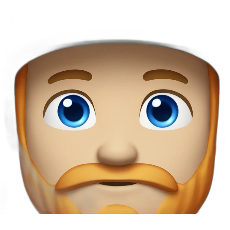 White military man with a orange beard and blue eyes  emoji