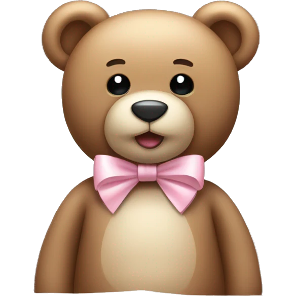 Teddy bear with a light pink bow emoji