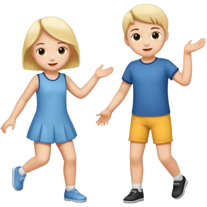 two children full body emoji