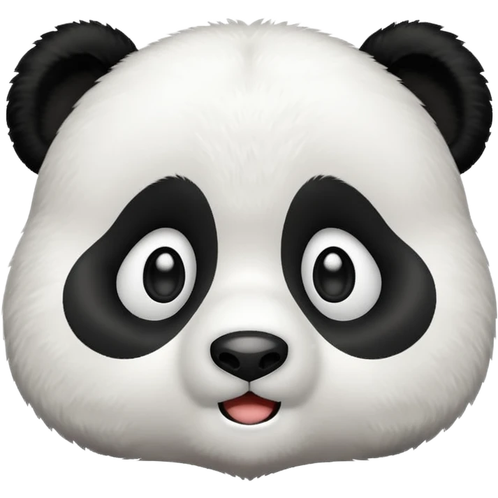 A cute panda emoji looking surprised emoji
