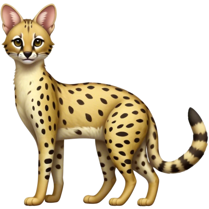 Serval-Genet-Civet-Marsupial-Ocelot-hybrid, full body emoji
