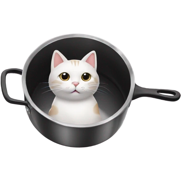 Cat sitting in a frying pan emoji