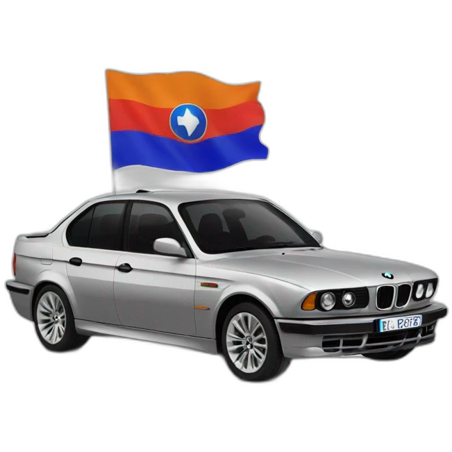 BMW Car holding Armenian flag emoji